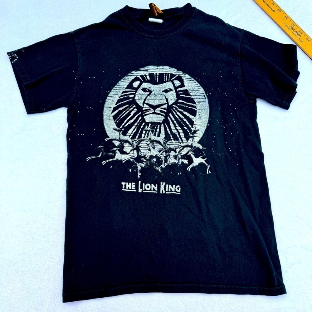 Disney Lion King Broadway Show Vintage T shirt size S Small black with speckles